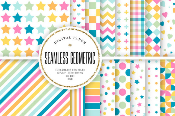 Download Pastel Geometric Seamless Patterns - Patterns Collection