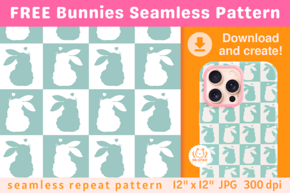 Download FREE Easter Bunnies Seamless Pattern - Bunnies Collection