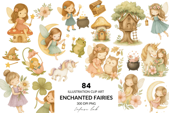 Download 84 Enchanted Fairies PNG 300 DPI Clipart - 300 dpi Collection