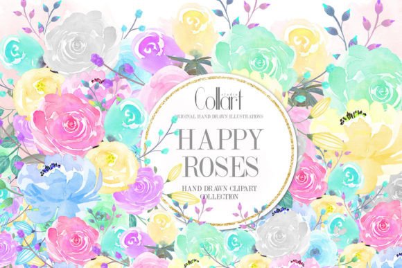 Download Floral Set, Flowers Illustrations, Roses - Illustrations Collection