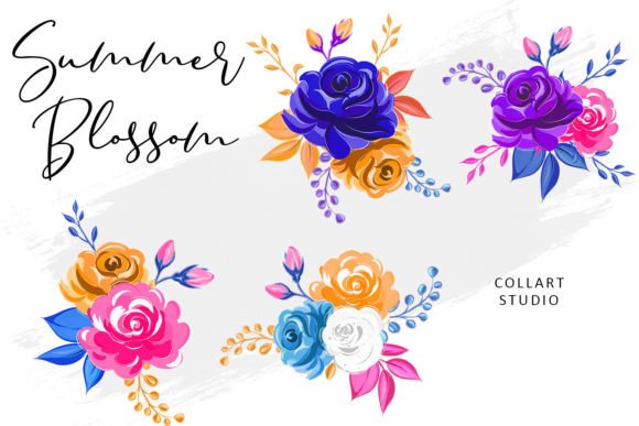 Download Floral Set, Flowers Illustrations, Roses - Illustrations Collection